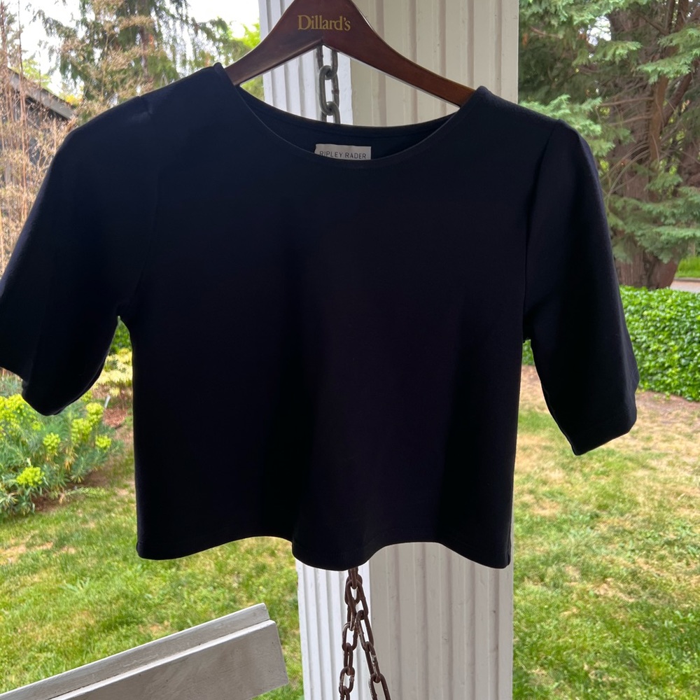 Ripely Rader top new without tag size 2 navy PONTE KNIT SHORT SLEEVE TOP
